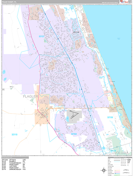 Palm Coast Wall Map